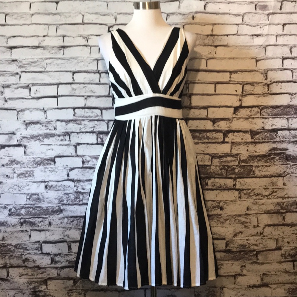 Cotton Striped Black & White Dress